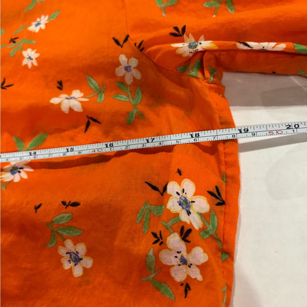 Talbots Tangerine Floral Button Down Shirt - Picture 5 of 10